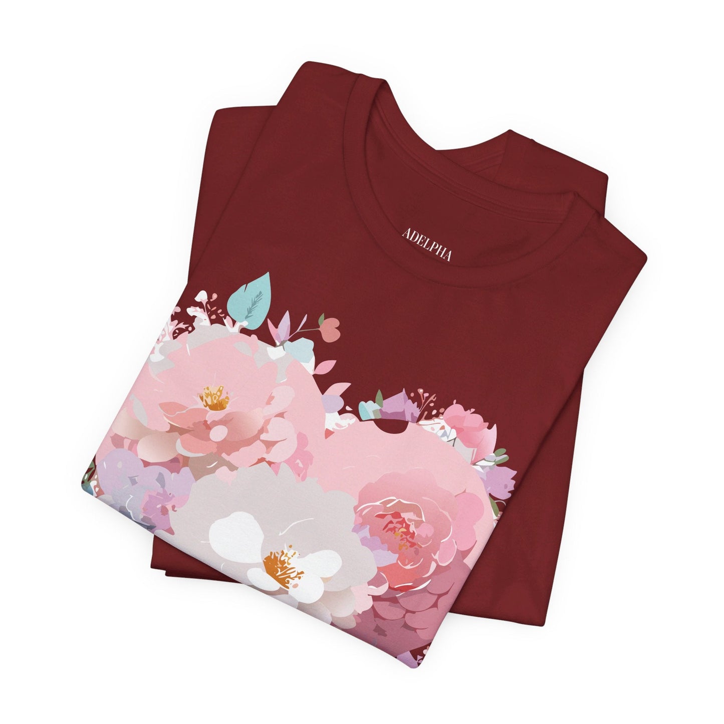 Valentine Day Graphic Unisex 100 Cotton Vintage Artwork with Love and Flower Design Tee 34