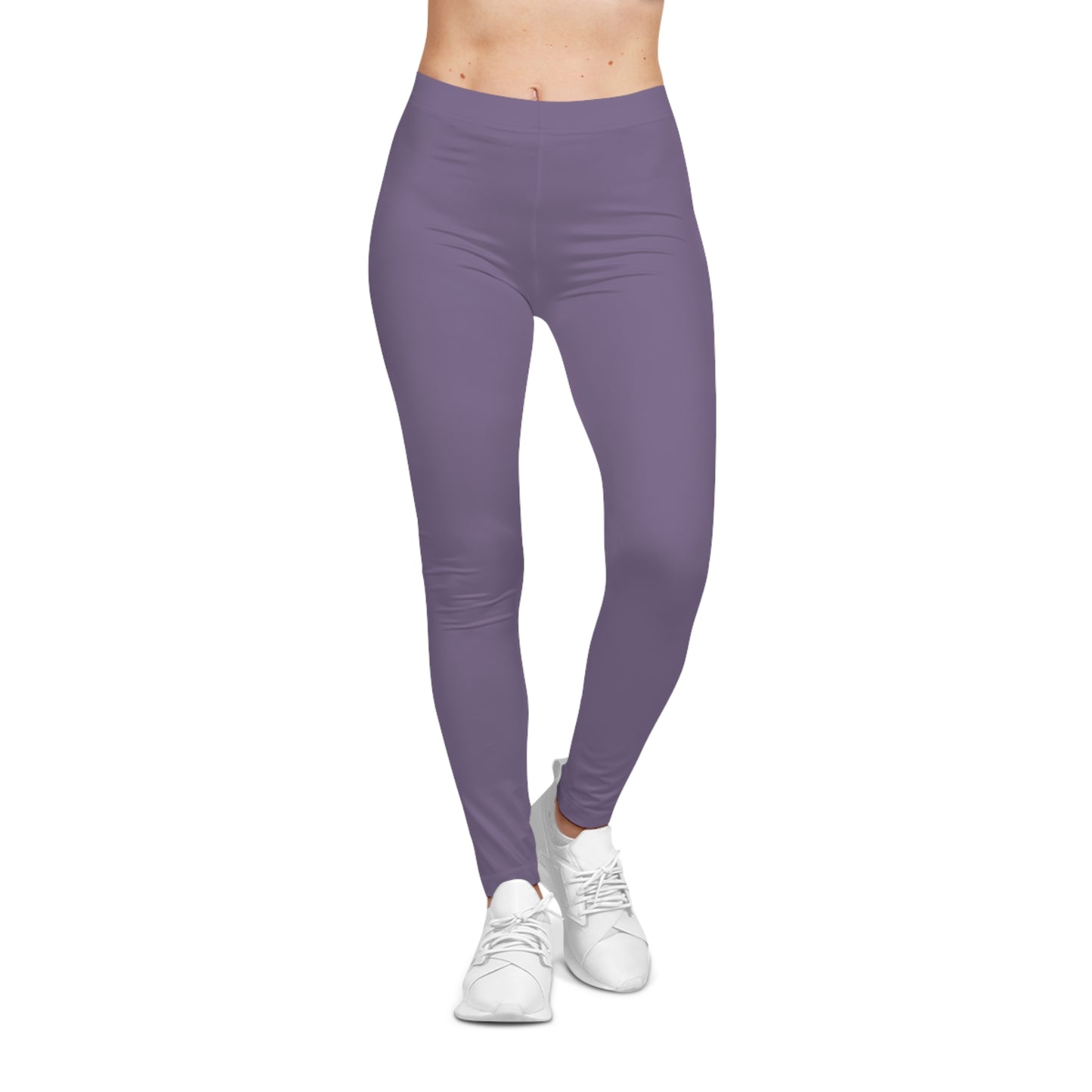 Dirty Purple Color Women's Poly-Span Casual Leggings XS-2XL