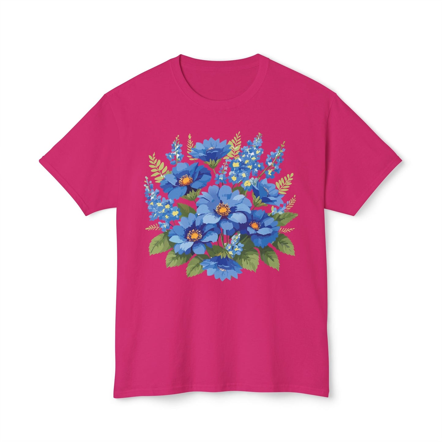 Unisex Floral Art T Shirt Cotton Tee With Vintage Flowers Art Print Breathable USA Made