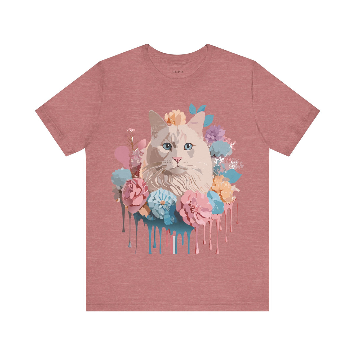 Cat Graphic Unisex Cotton Bella+Canvas Tee with Art Animal Design e200