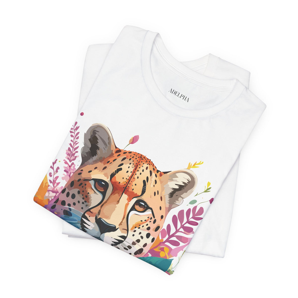 Cheetah Graphic Unisex Cotton Bella+Canvas Tee with Art Animal Design e10