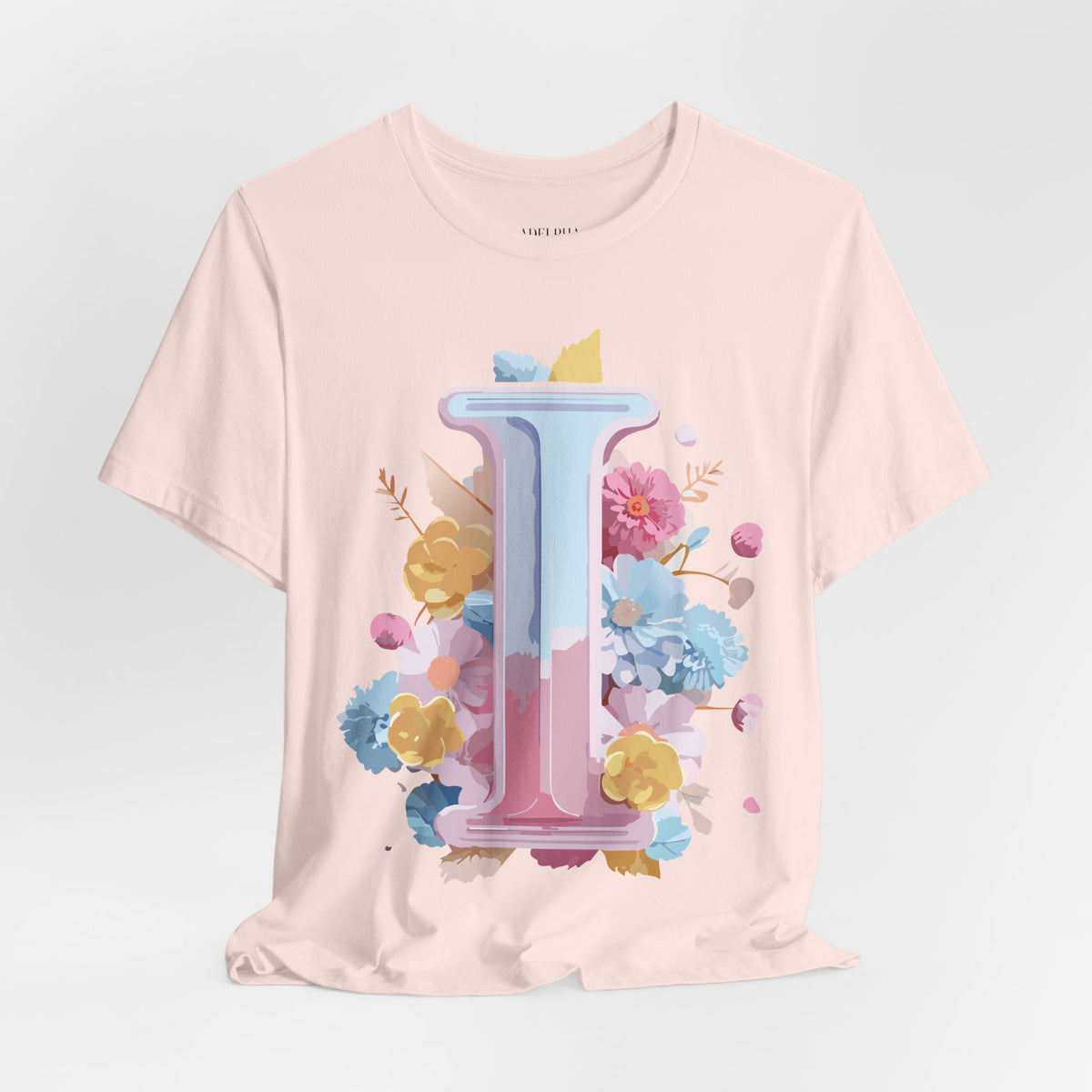 Letter I Graphic Unisex Cotton Bella+Canvas Tee with Art Letter Design