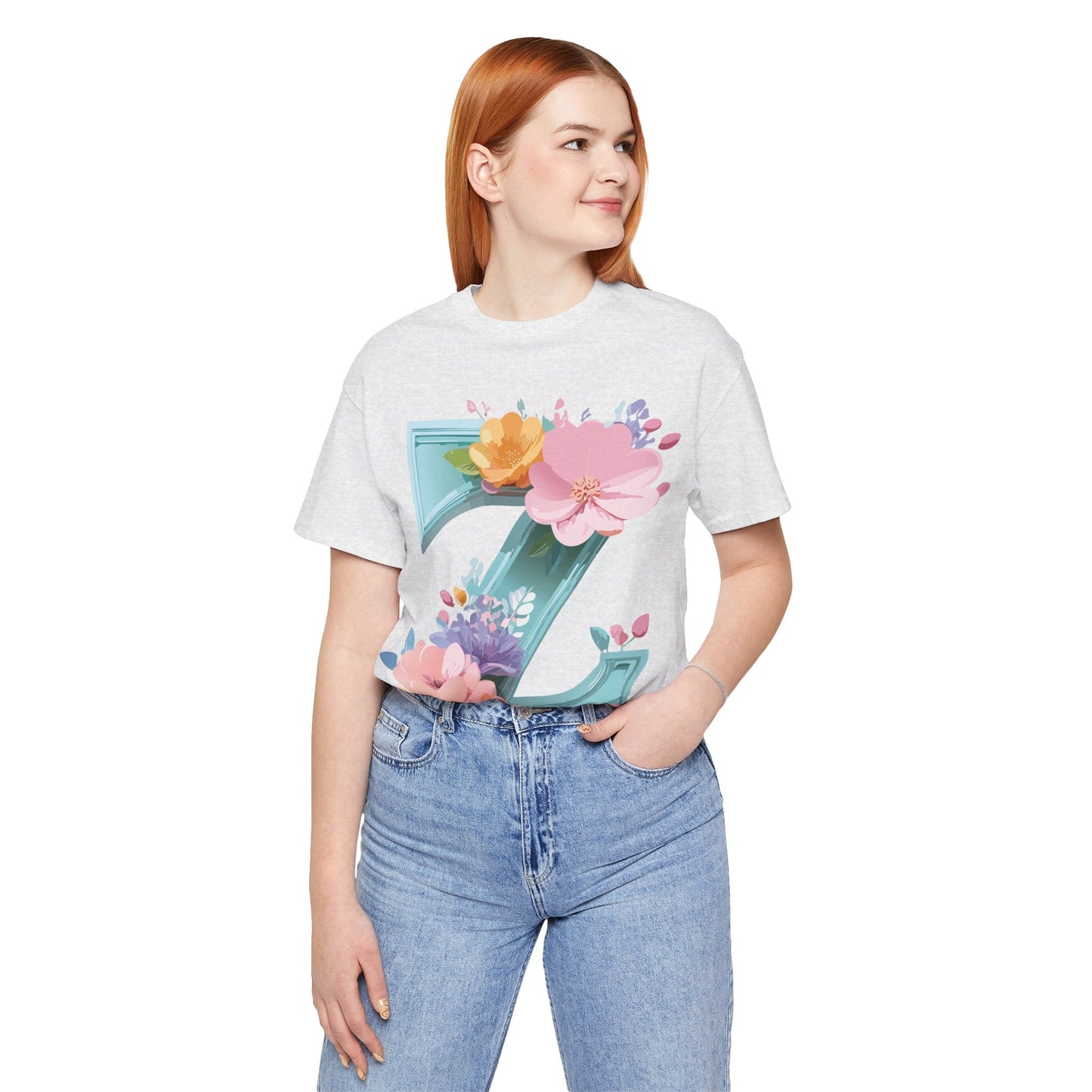 Letter Z Shirt Graphic Tee Unisex Jersey Short Sleeve Premium Vintage Inspired Artwork Adelpha