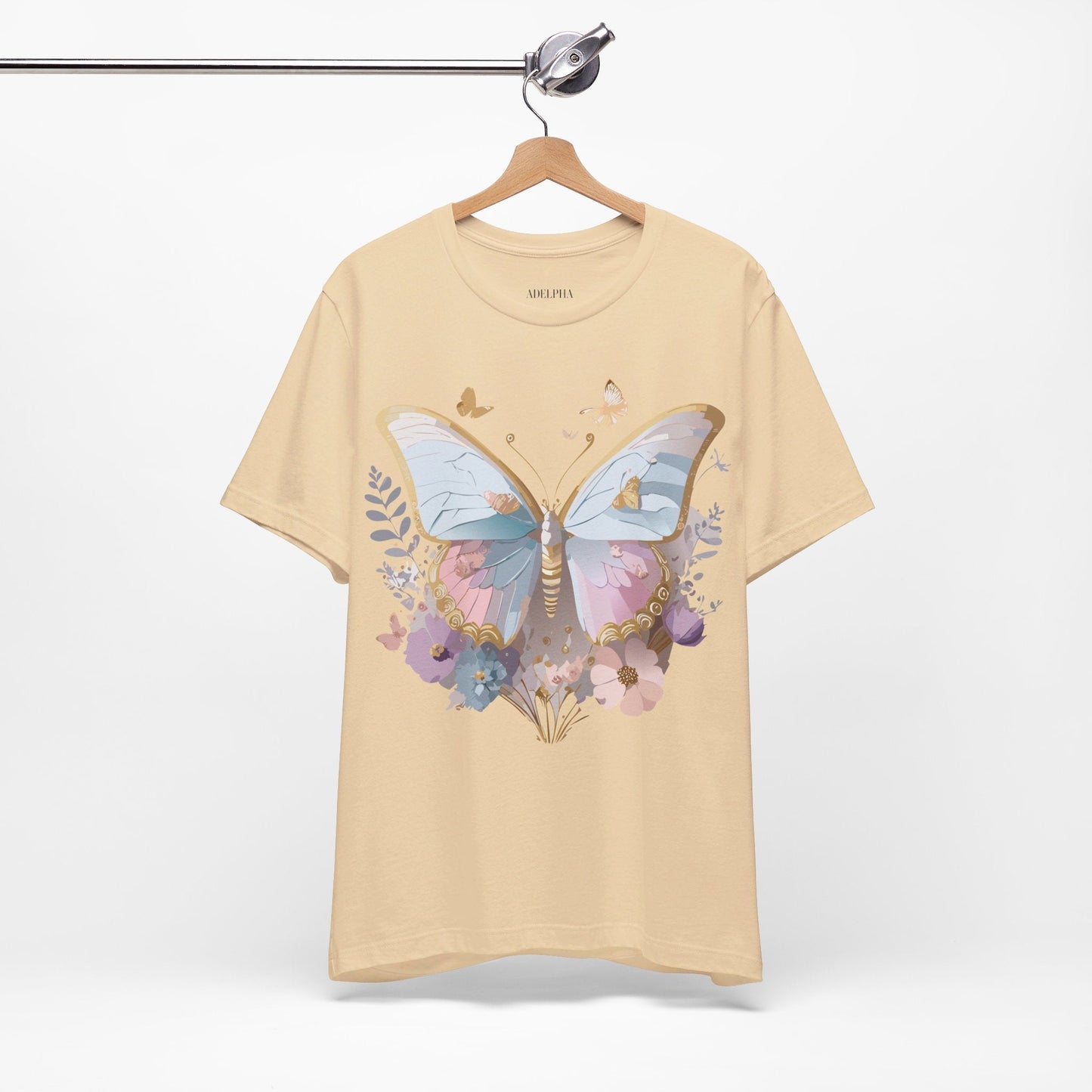 Unisex Graphic Tee Featuring Adelpha Artwork Vintage Butterfly Inspired Short Sleeve