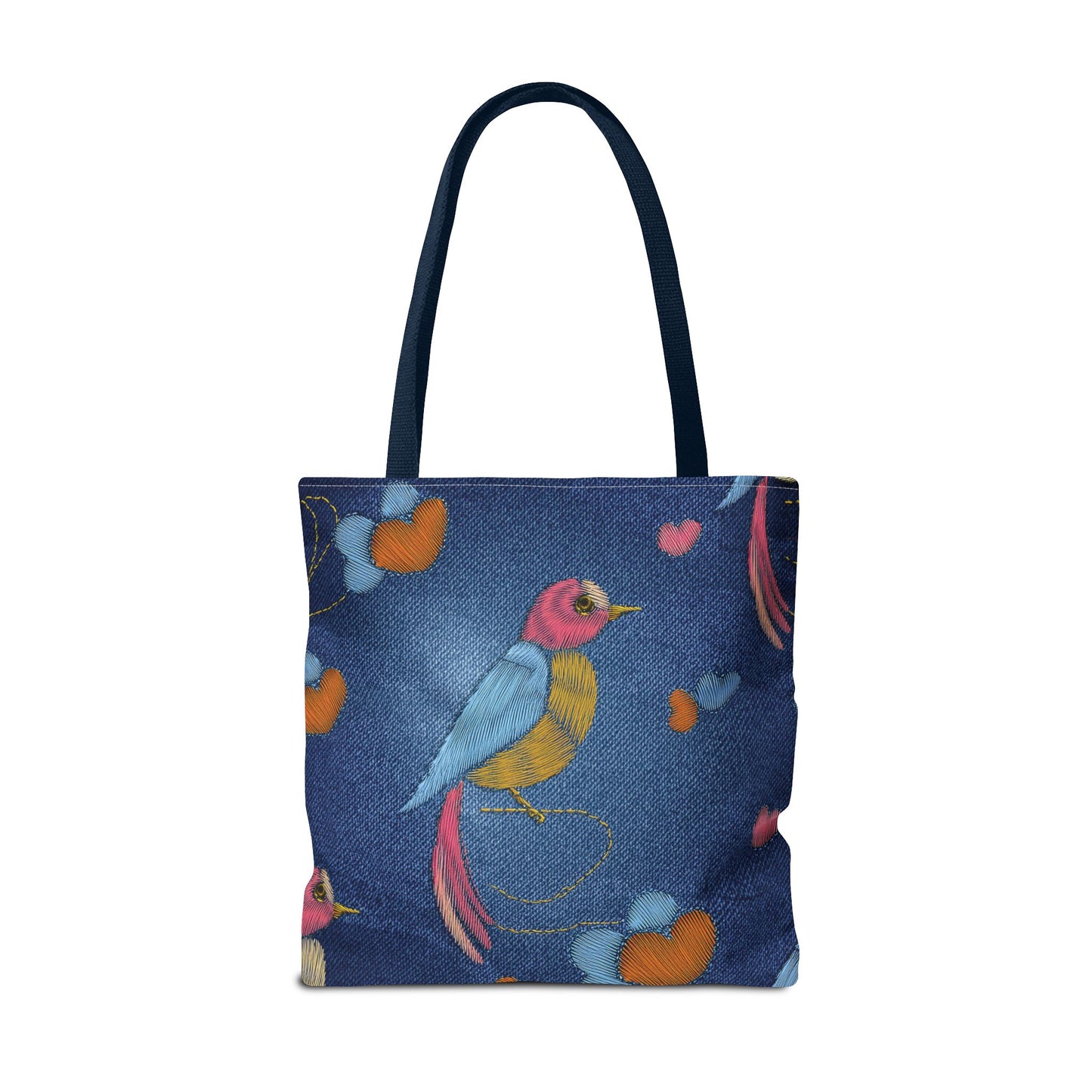 Denim Fabric Imitation Print Unisex Canvas Bag Poly Spun 3 Sizes Tote Bag 194-1