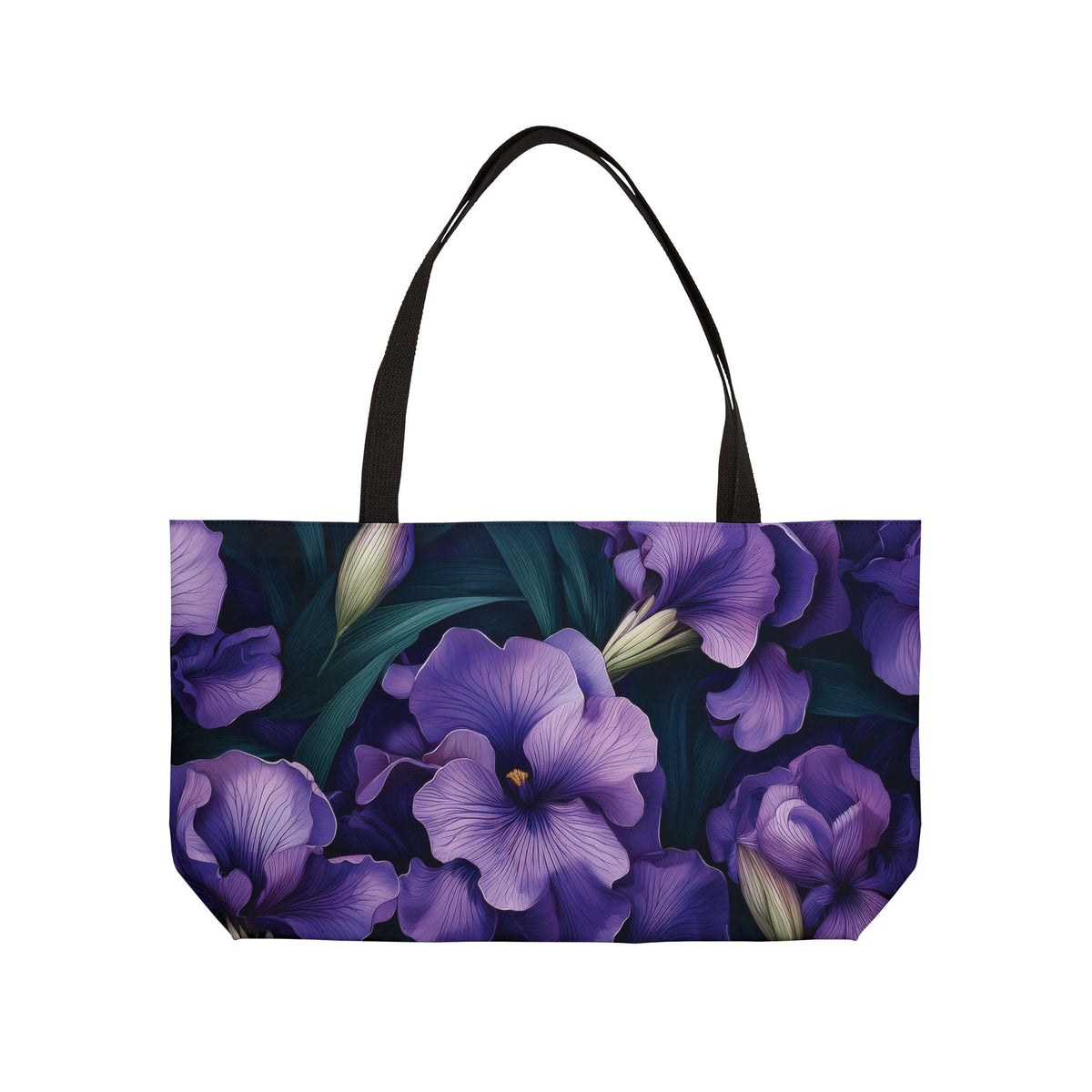 Floral Print Poly Canvas Weekender Bag 6