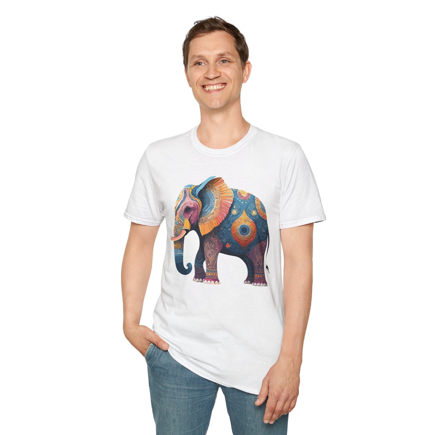 Elephant T Shirt Unisex Gildan Softstyle 64000 Tee With Animal Elephant Graphic Artwork