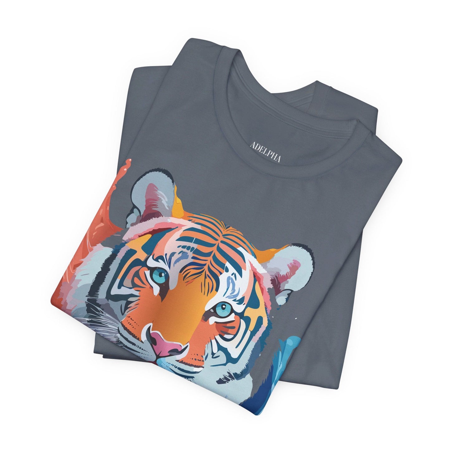 Tiger Graphic Tee Unisex Jersey Short Sleeve With Vintage Inspired Artwork By Adelpha
