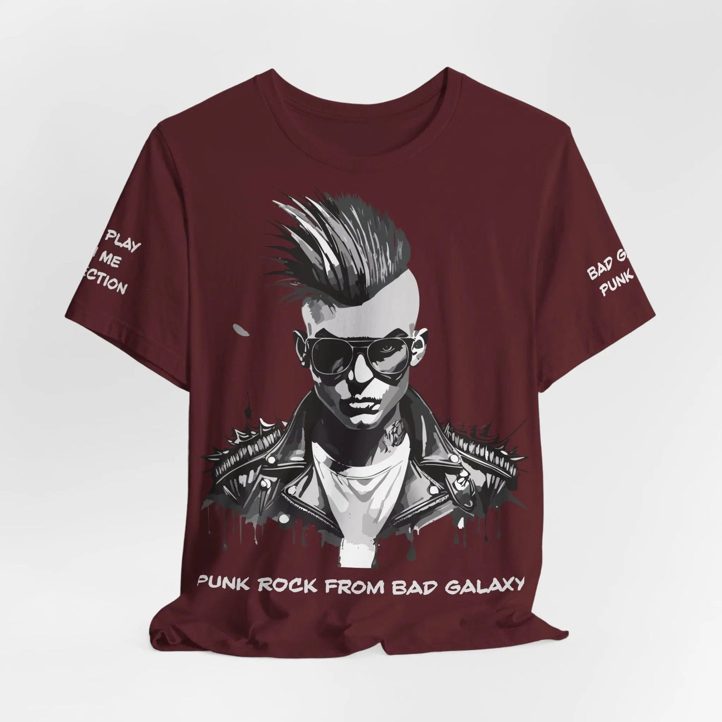 Punk Rock Tee Shirt From Bad Galaxy Made To Order 100 Percent Cotton USA Eco Friendly Inks