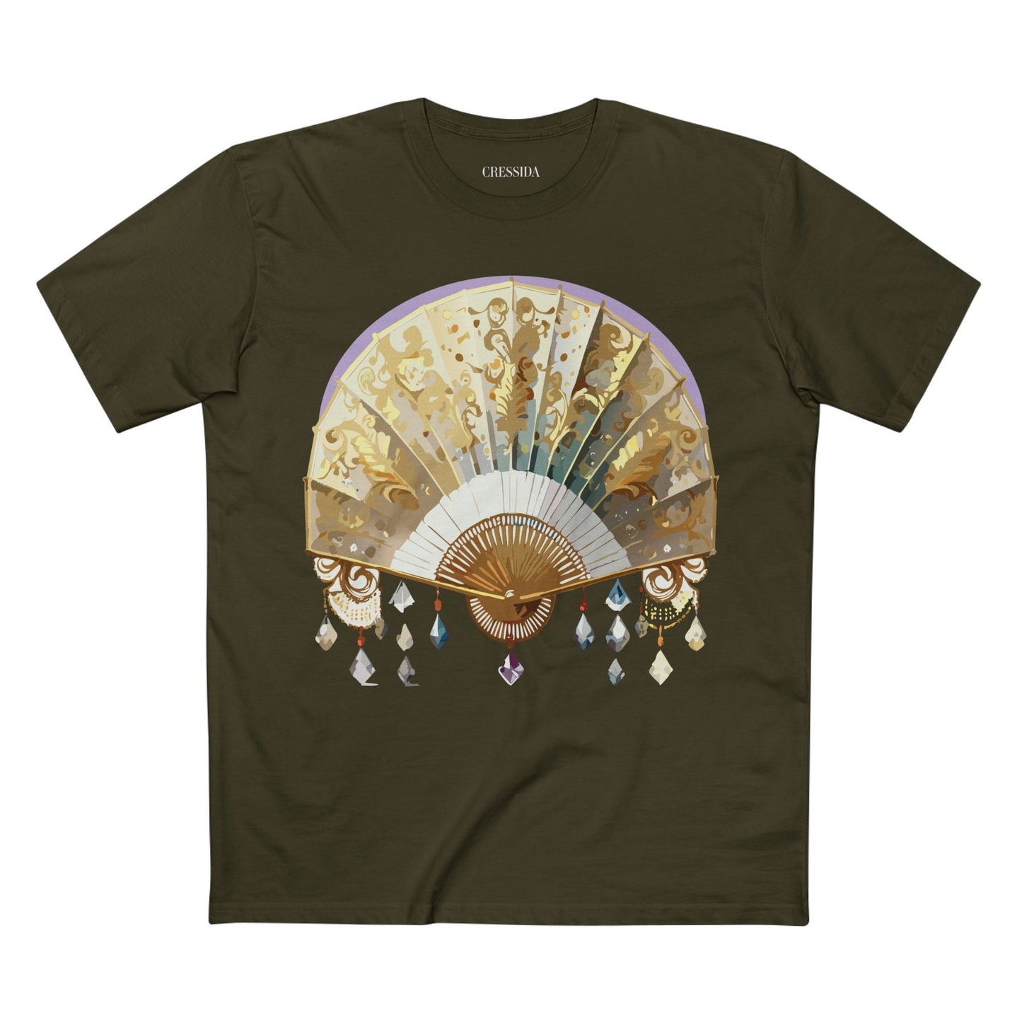 Antique Fan Graphic Design T-Shirt Unisex 100 Cotton Floral Carnival Artwork Tee 28