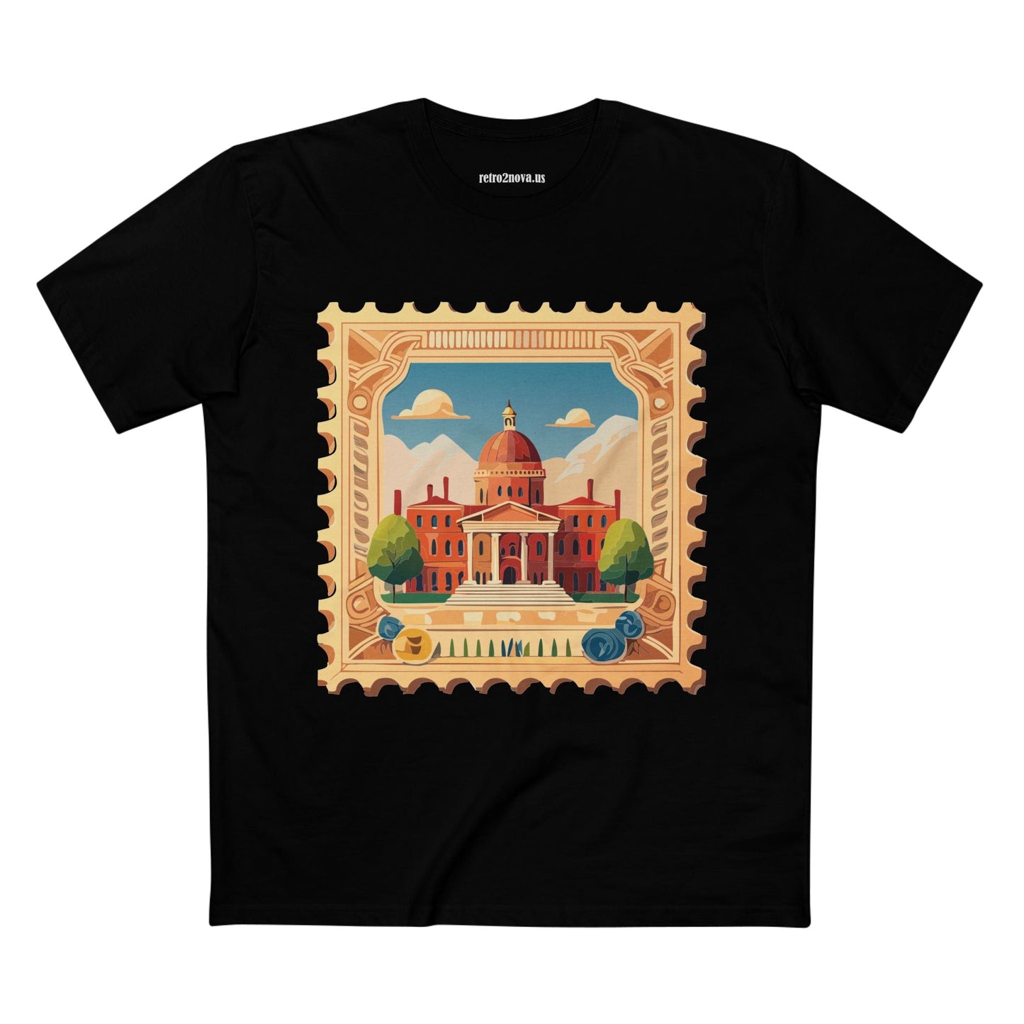 Postage Stamp Shirt Unisex Premium Cotton Tee With Original Art Collection By Retro2Nova PS14