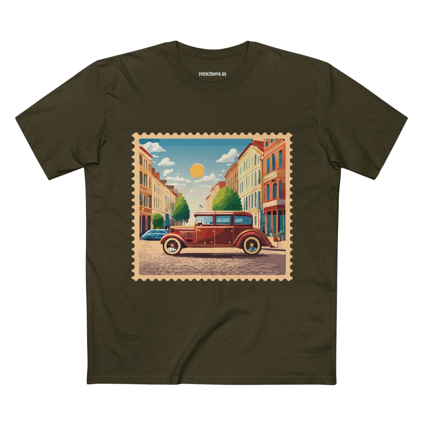 Stamp Shirt Postage Stamp Tee Unisex Premium Cotton Art Design PS27 From Retro2Nova Collection