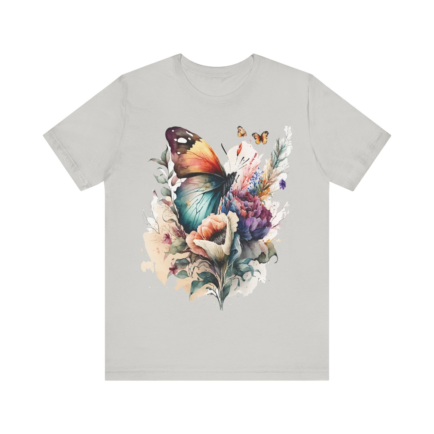 Cotton Tee Shirt with Butterfly Prints