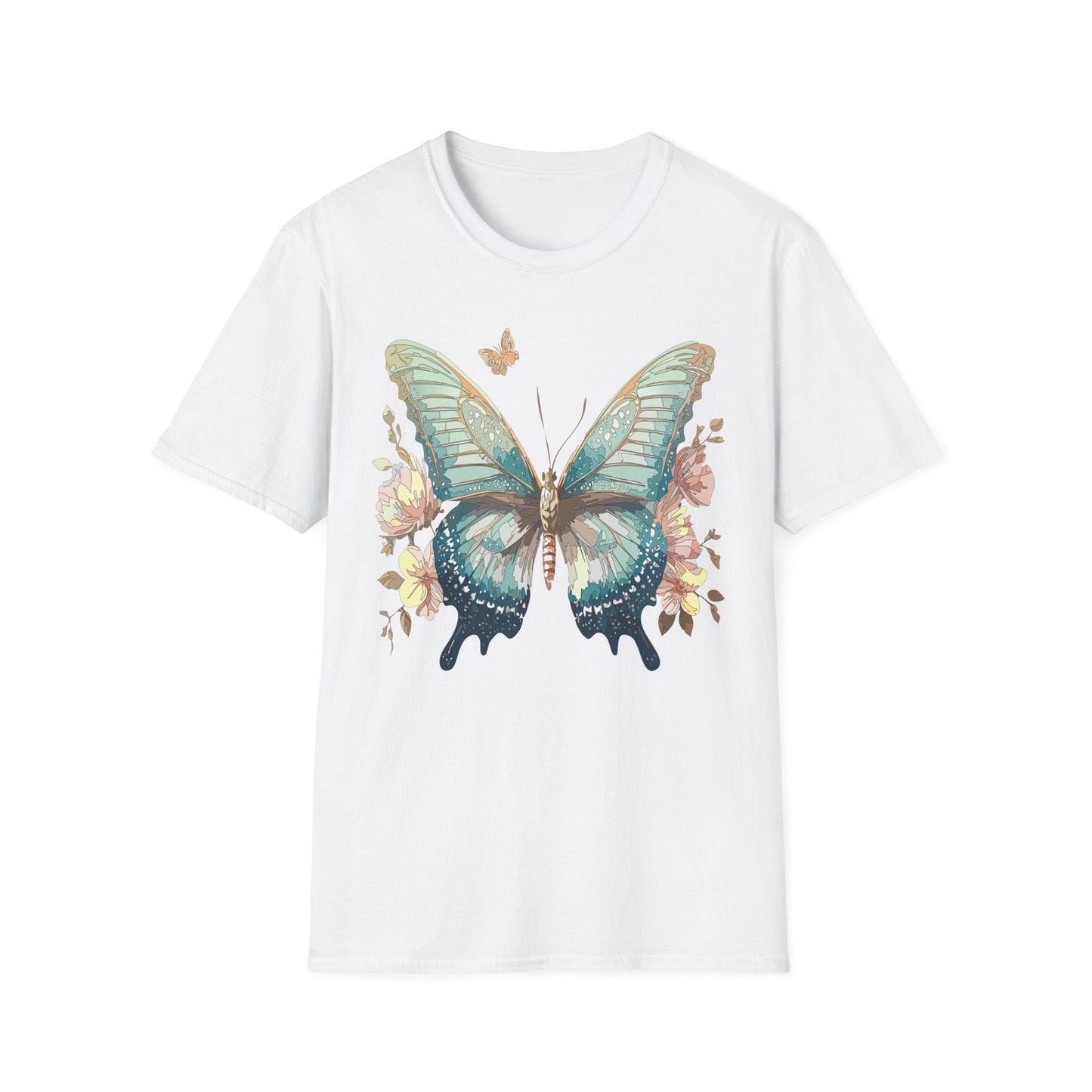 Butterfly Print Unisex T Shirt Monarch Design Softstyle 64000 Gildan Cotton Tee Quality