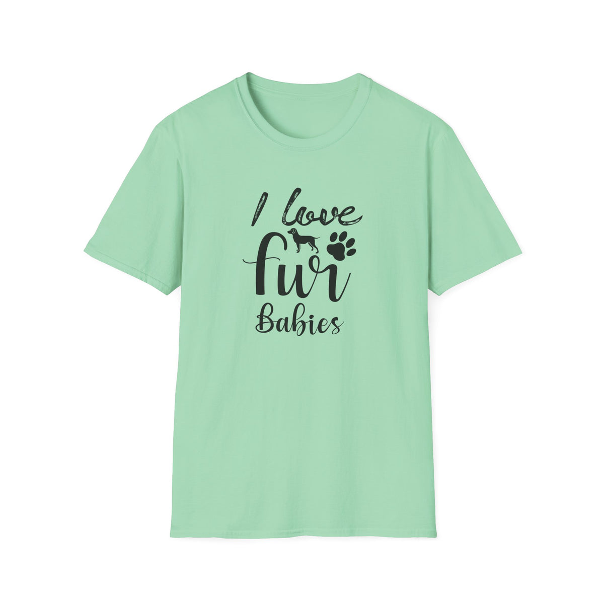 I Love Fur T-Shirt Dog & Cat Paw Graphic Tee for Pet Lovers Unisex Cotton T-Shirt Gildan Softstyle 64000 Tee