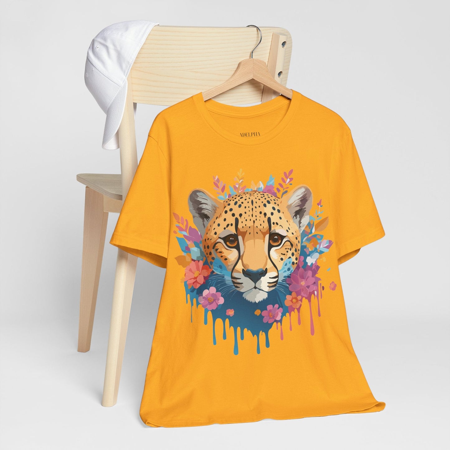 Adelpha Cheetah Graphic Tee Unisex Vintage Inspired Artwork Short Sleeve Jersey