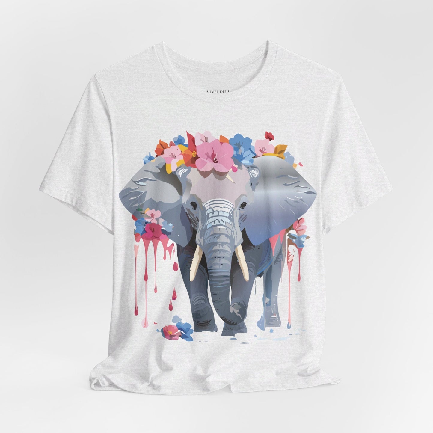 Elephant Graphic Tee Unisex Short Sleeve Jersey With Vintage Inspired Adelpha Artwork