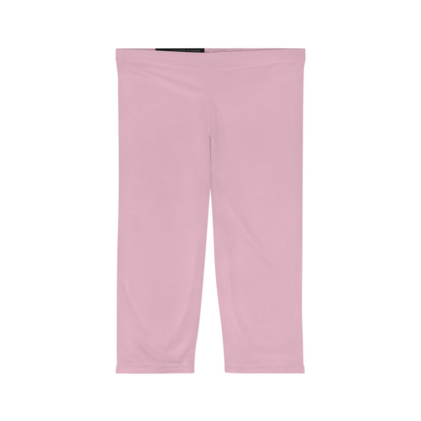 Pastel Petal Pink Color Women's Brushed Suede Poly Span Casual Capri Leggings XS-2XL