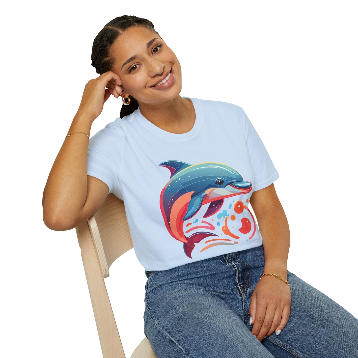 Gildan Softstyle Dolphin Shirt Unisex Short Sleeve Tee 100 Percent Ring Spun Cotton Comfortable Wear