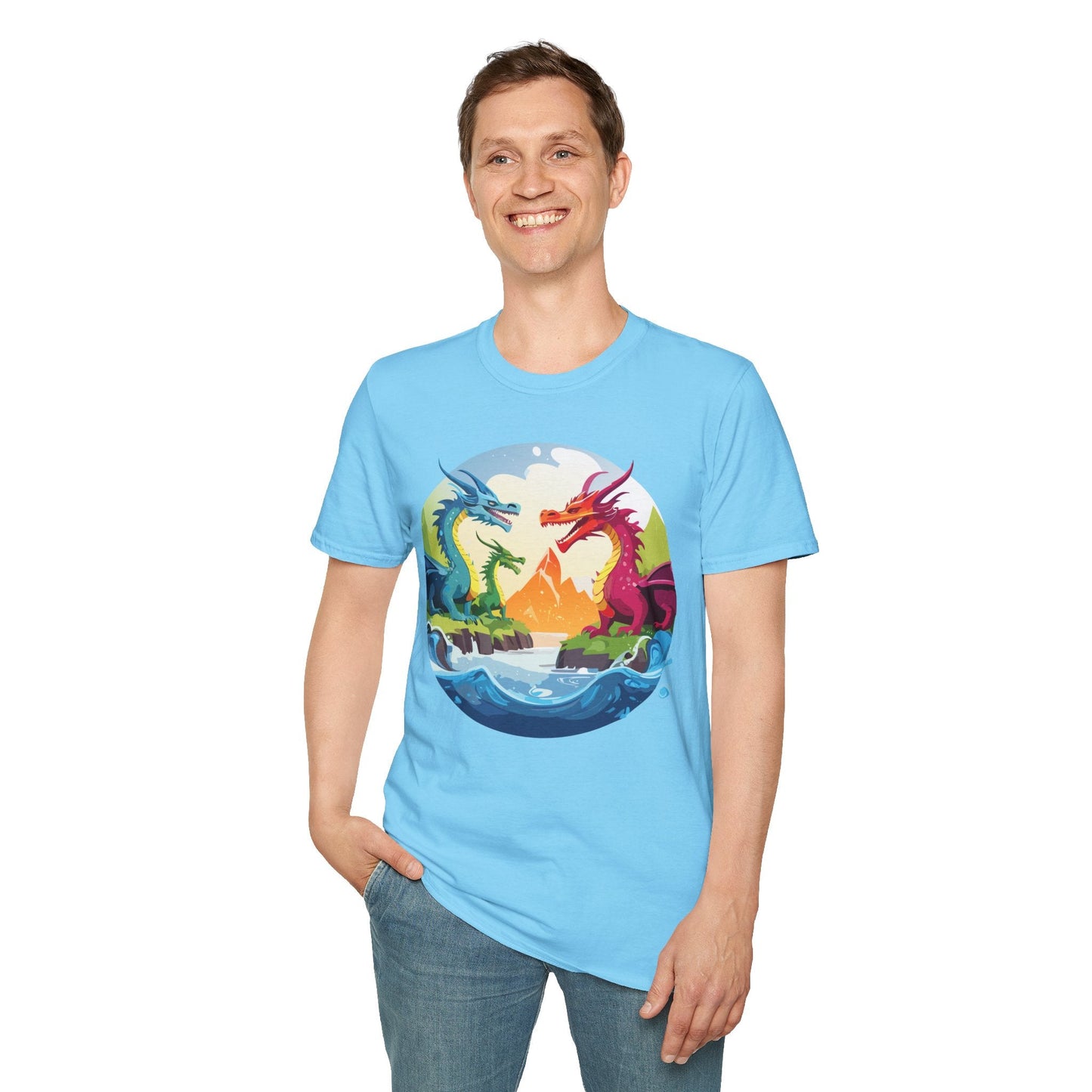 Dragon T Shirt Unisex Dragon Tee 100 Percent Ring Spun Cotton Softstyle Comfort Fit