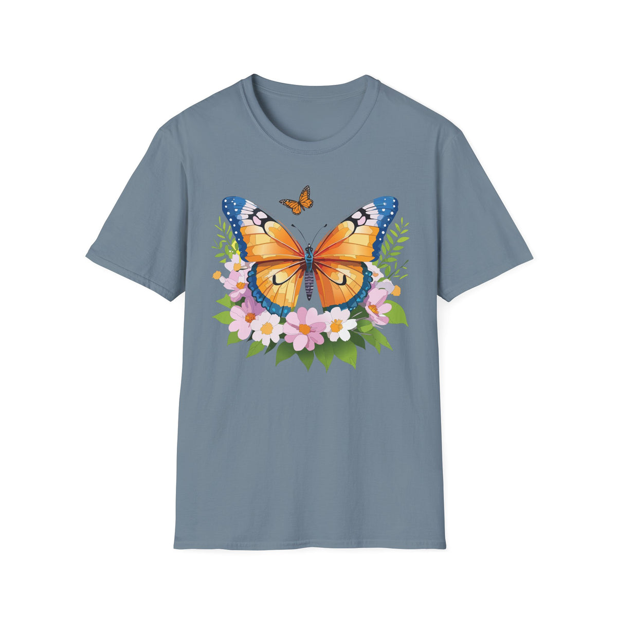 Monarch Butterfly Floral Butterfly Graphic Design Unisex 100 Cotton Gildan T-Shirt