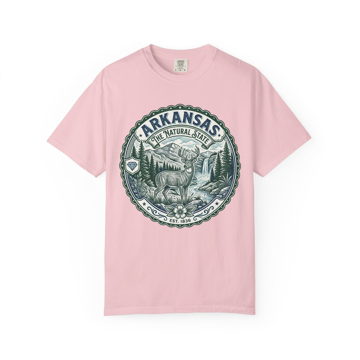 Arkansas Graphic Heavyweight Garment-Dyed Travel Tourist Graphic Gift Tee Unisex 100 Cotton Comfort Colors T-Shirt