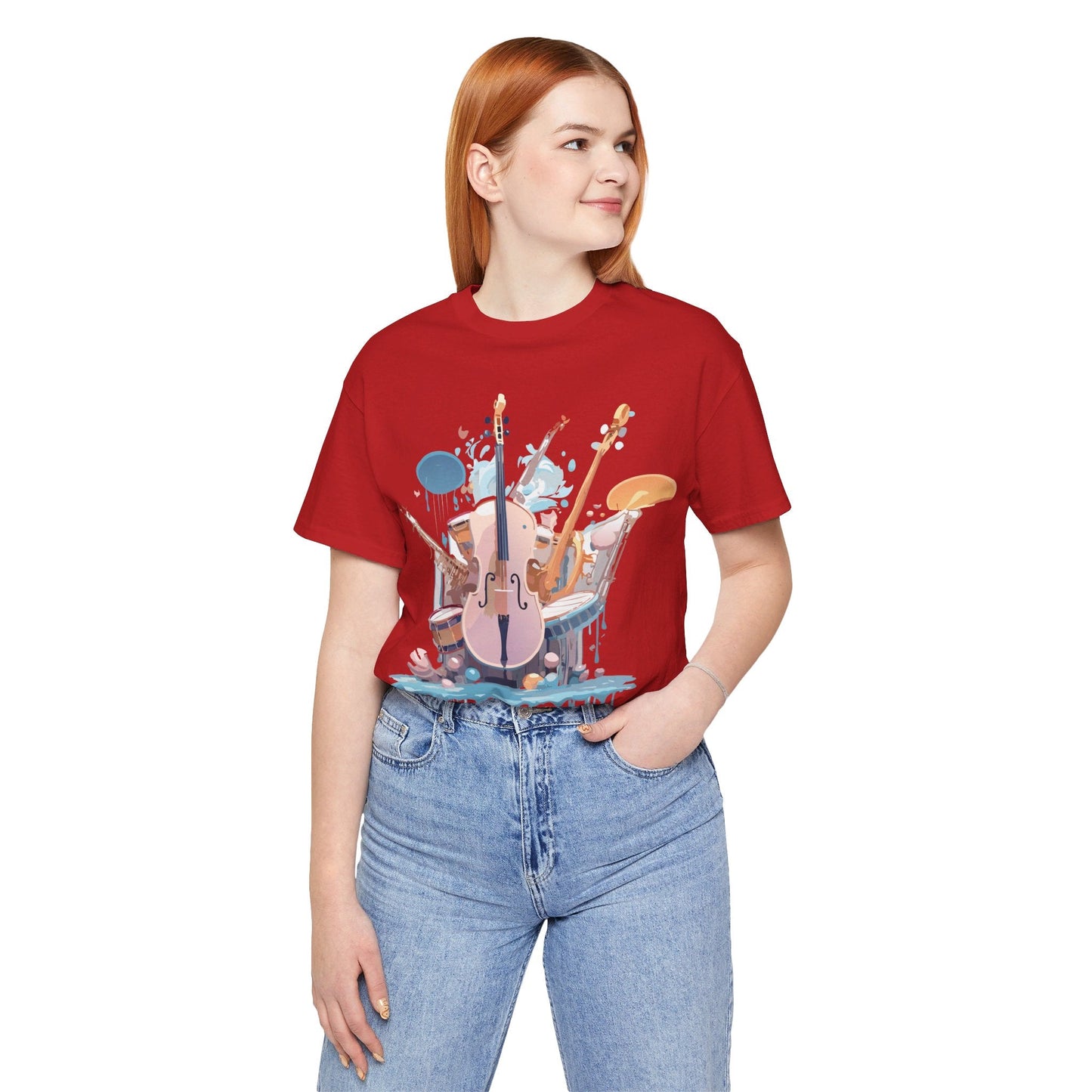 Music Graphic Unisex 100 Cotton Vintage Art with Musical Elements Tee 81