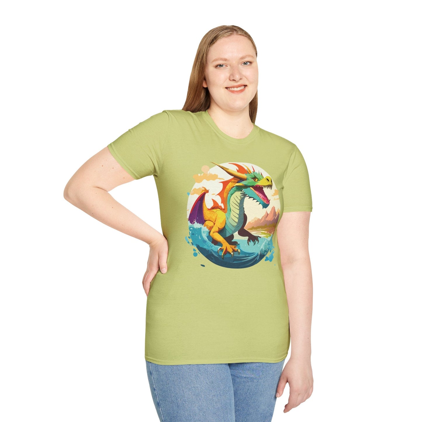 Dragon T Shirt Unisex Animal Print Dragon Shirt Gildan Softstyle Cotton Tee 64000