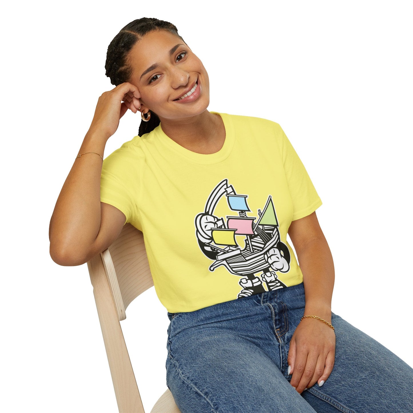 Cartoon T Shirt Animation Tee Funny Unisex Gildan Softstyle 64000 Short Sleeve Cotton