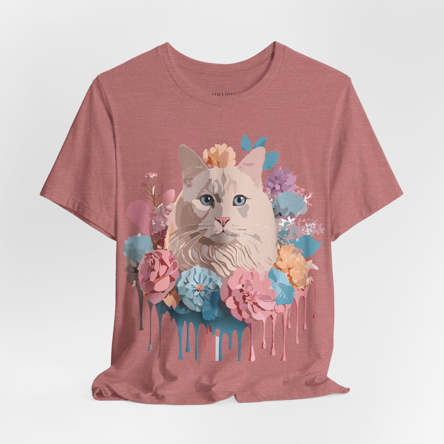 Cat Graphic Tee Unisex Short Sleeve Shirt With Vintage Art Adelpha