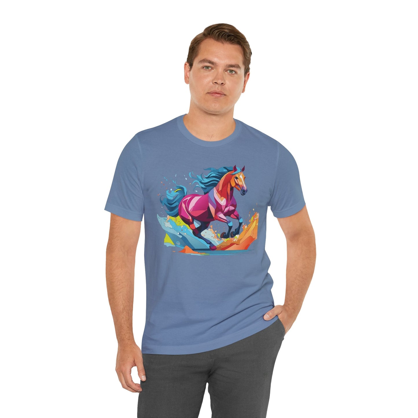 Unisex Animal Tee Shirt With Wild Animals Art Design Short Sleeve Casual Wear Everyday