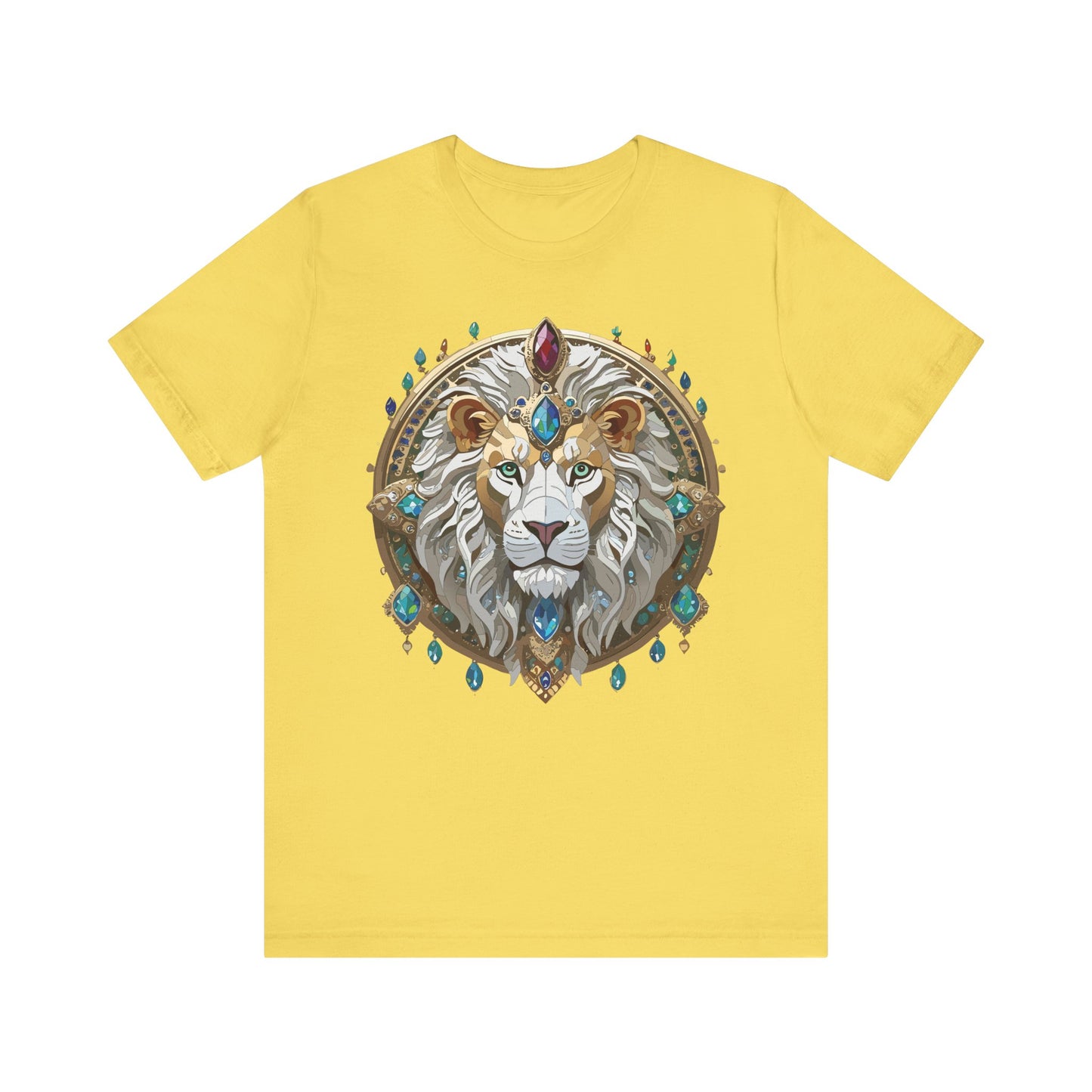 Unisex Lion Graphic Tee, Animal Shirt, Tee Shirt with Lion, Medallion T-Shirt, Animal Medallion Tees