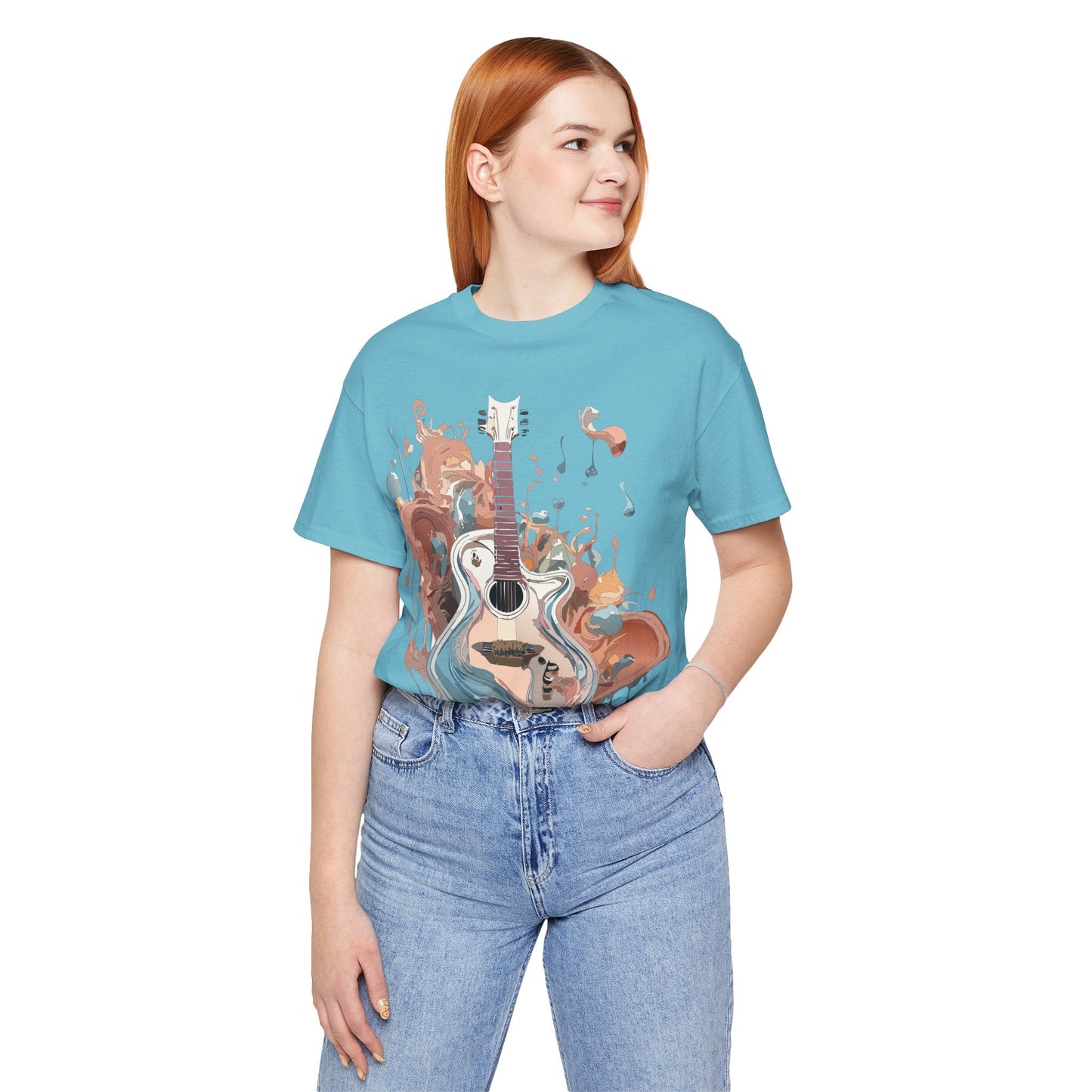 Music Graphic Unisex 100 Cotton Vintage Art with Musical Elements Tee 56