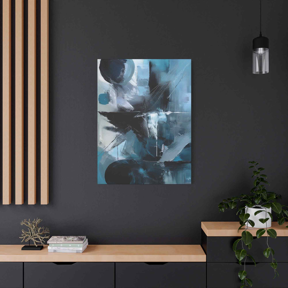 Blue Abstract Painting Print Canvas 20x24,20x30,24x30, 24x32,24x36,30x40, 32x48,36x48,40x60 Pine-Wood Inner Frame ABS-29