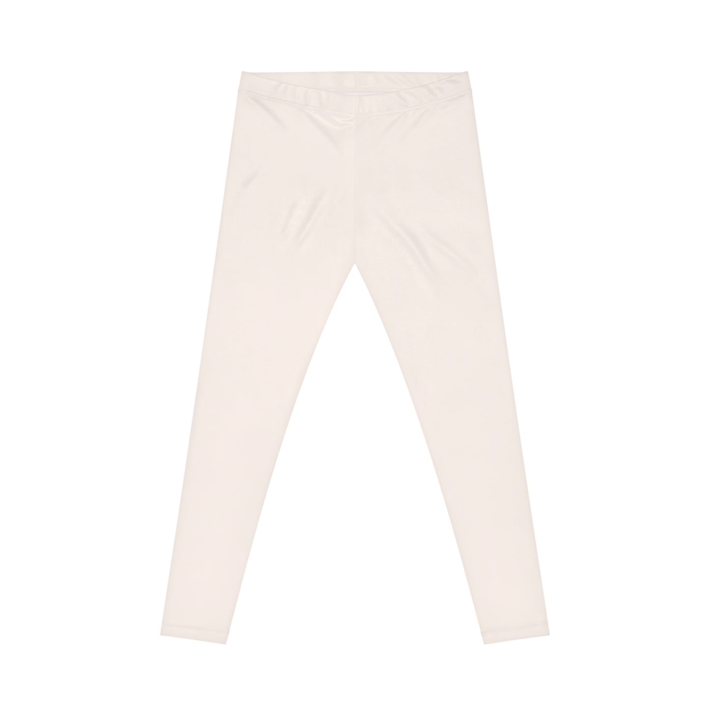 Seashell Cream Color Women's Poly-Span Casual Leggings XS-2XL
