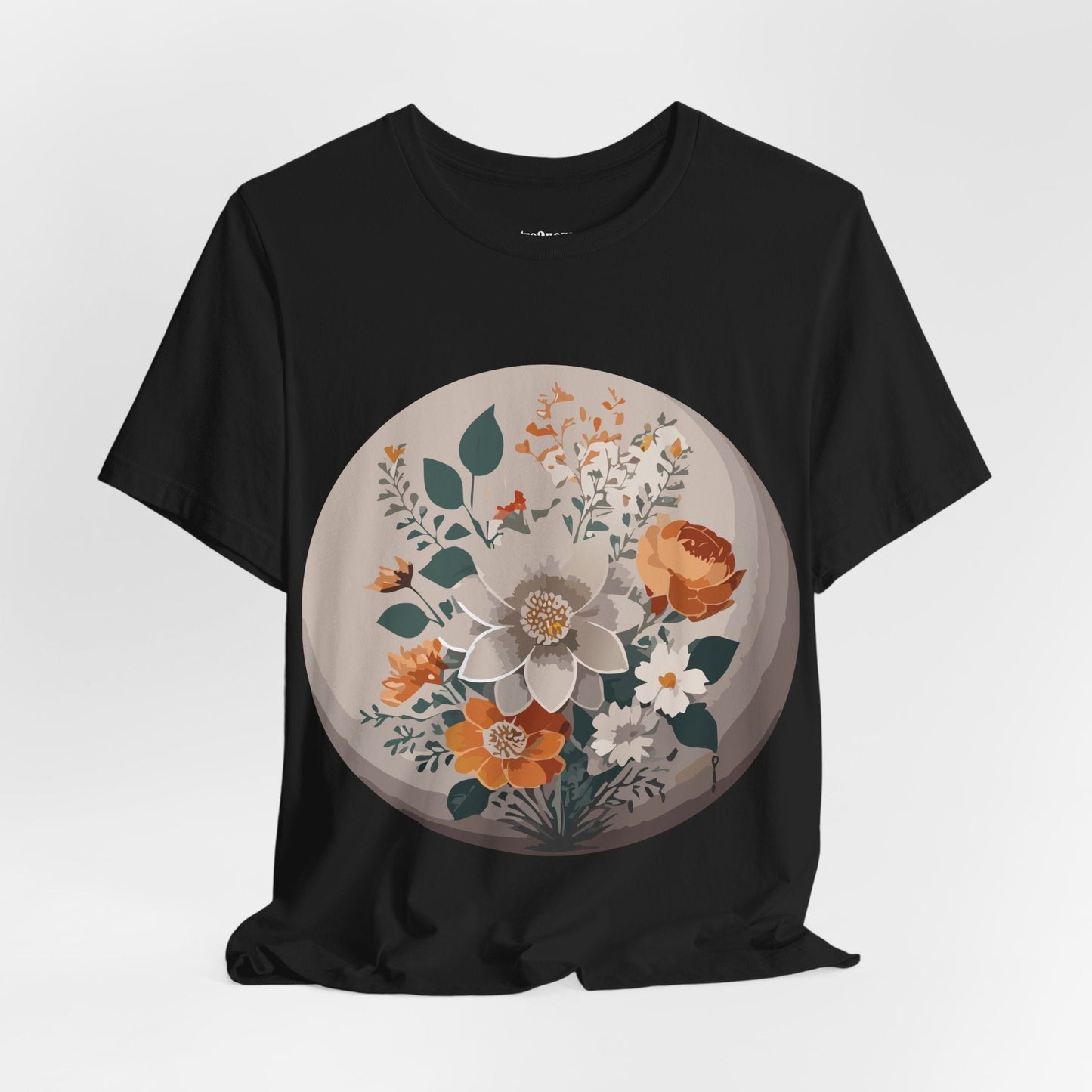 Retro2Nova Floral Shirt Unisex Short Sleeve Tee Lightweight Breathable Cotton Blend Jersey