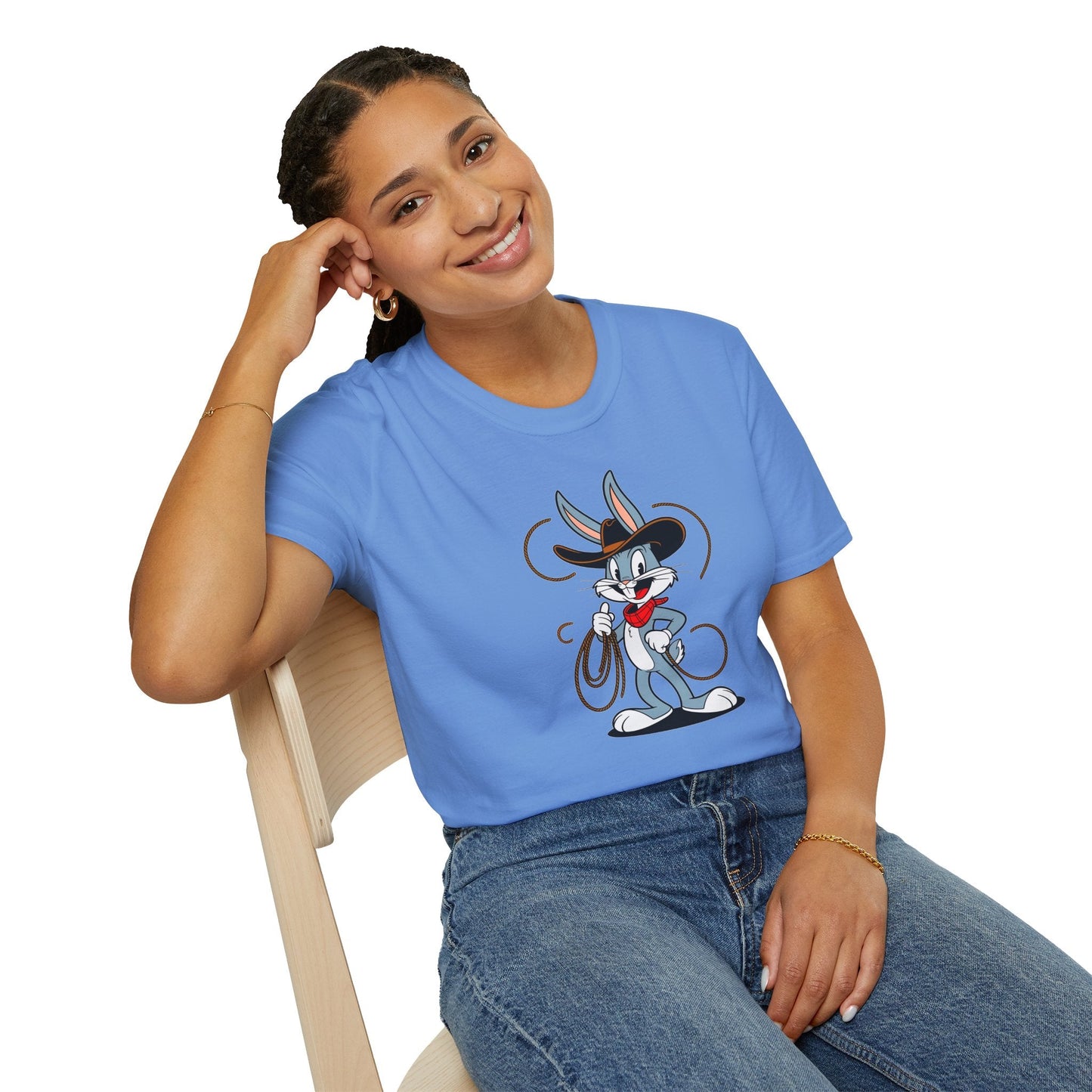 Bugs Bunny T Shirt Unisex Gildan Softstyle 64000 Cartoon Animation Tee With Art Design Artwork