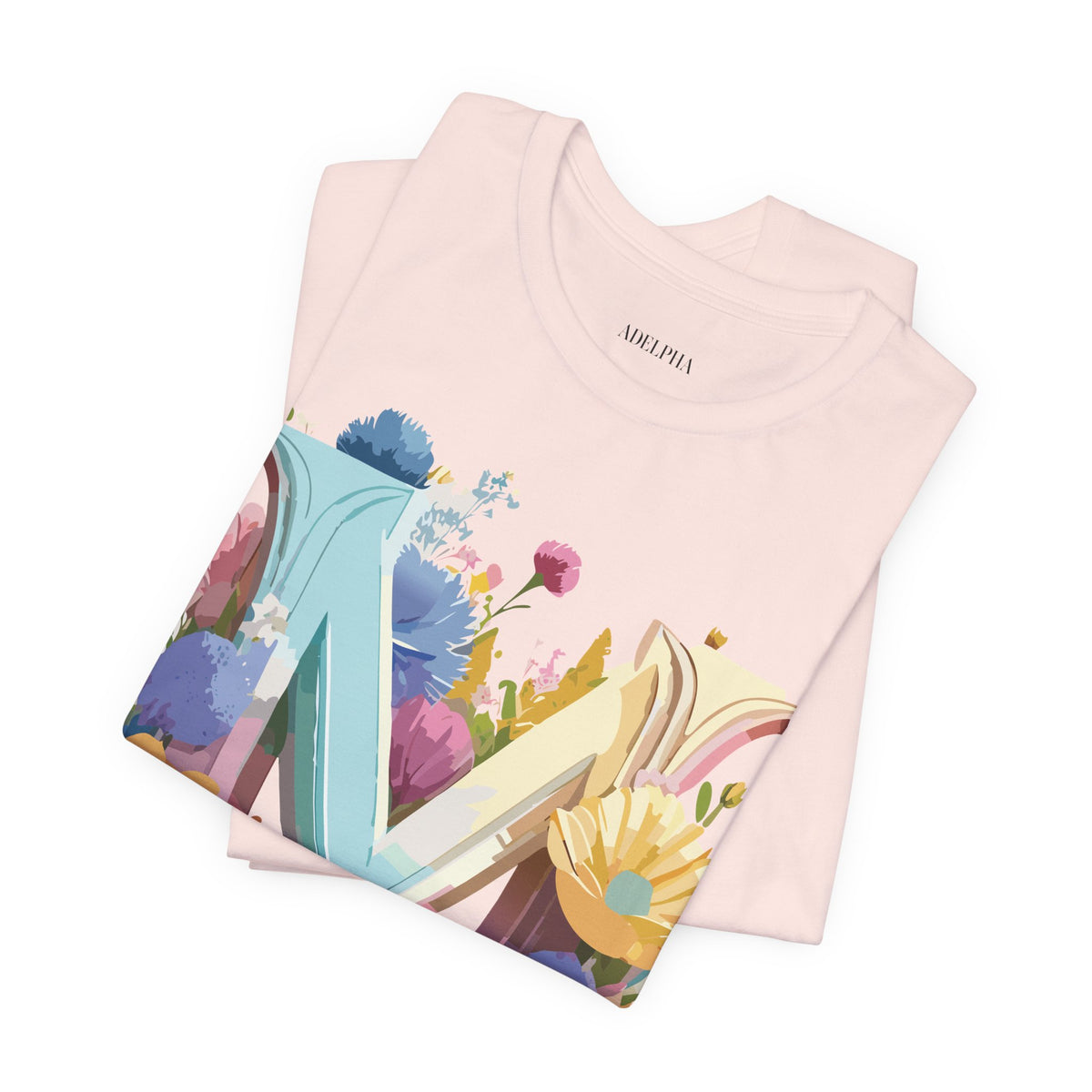 Letter M Graphic Unisex Cotton Bella+Canvas Tee with Art Letter Design