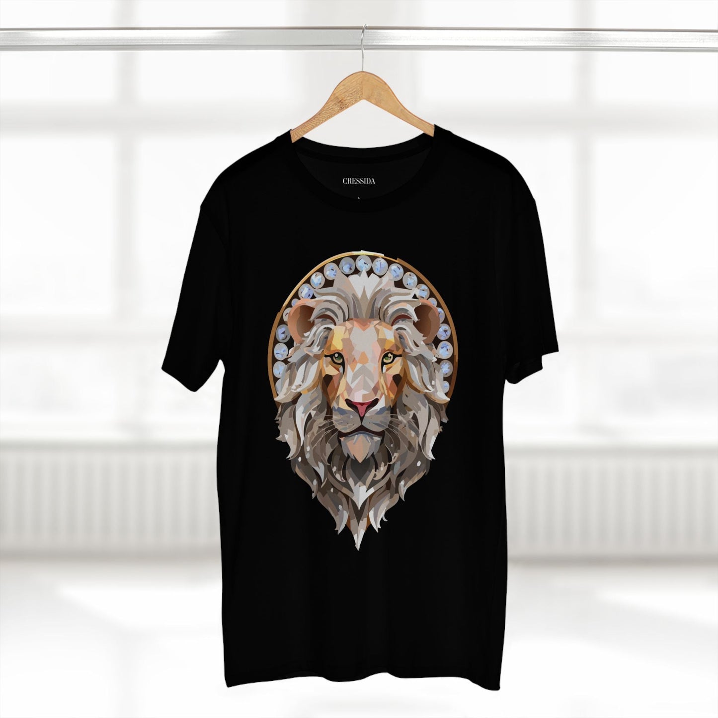 Lion Graphic Unisex 100 Cotton Tee With Unique Animal Golden Medallion Art Design 8