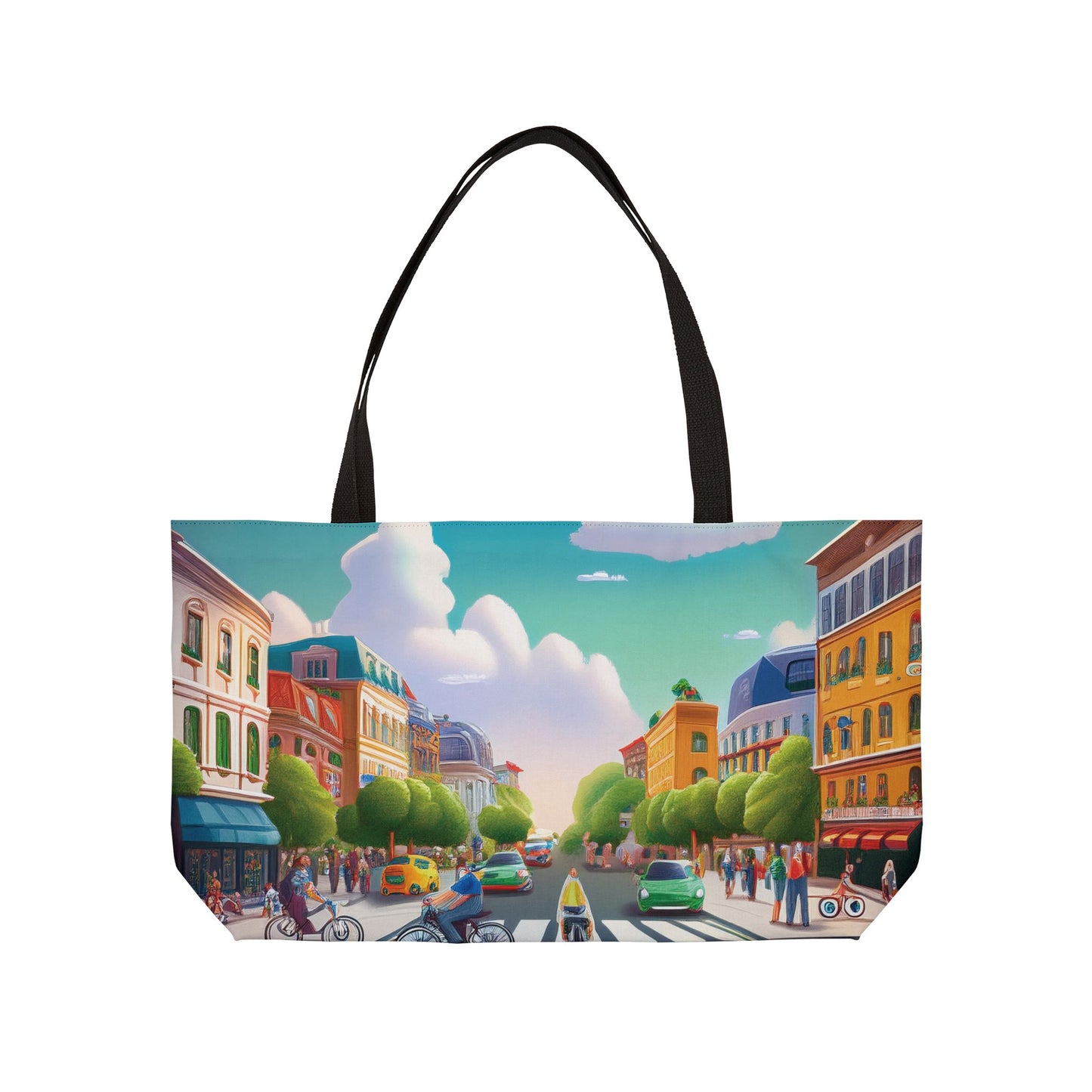 City Street Photo Print Big Bag  100% Spun Poly 24x13 Canvas Art Bag C-02