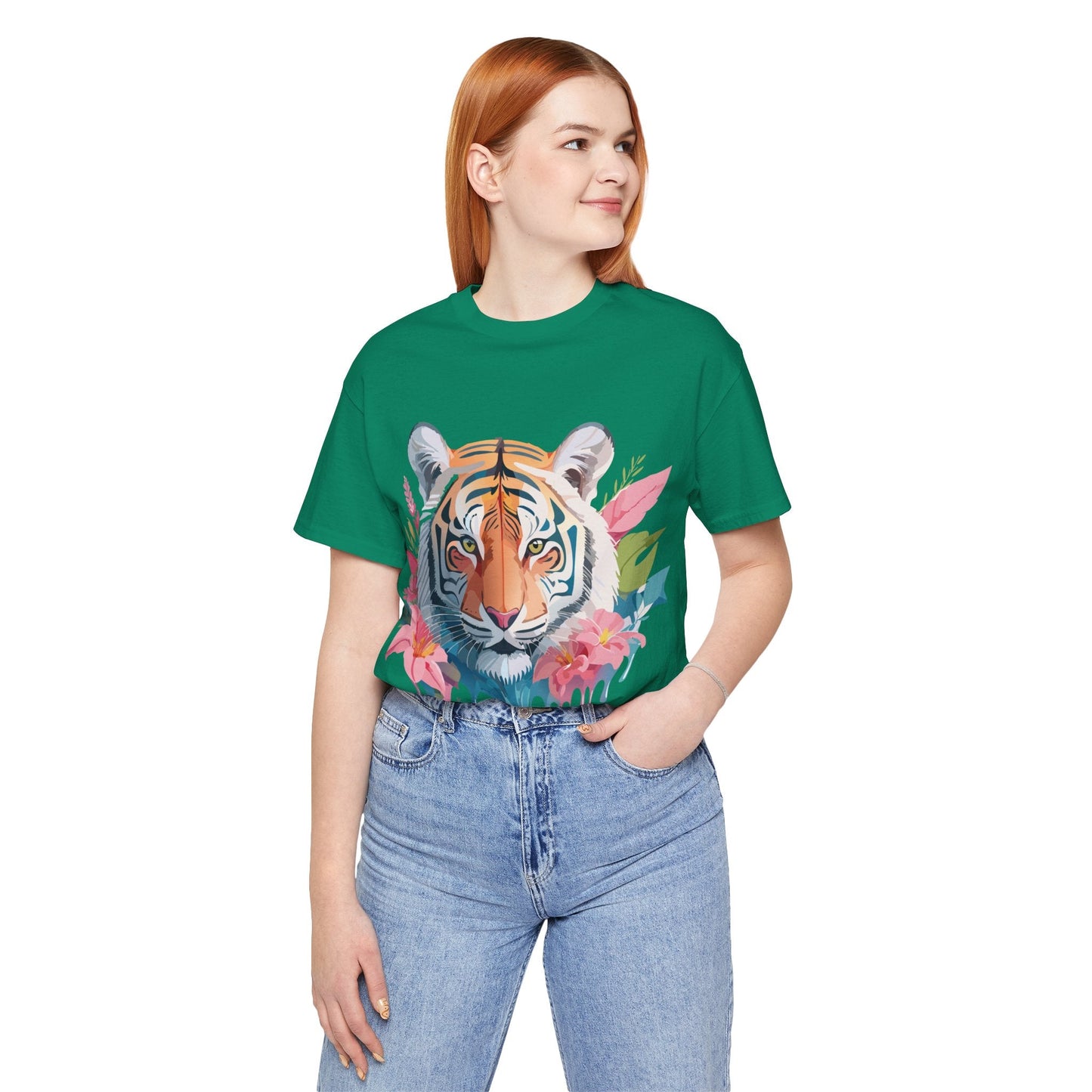 Tiger Graphic Unisex 100 Cotton Vintage Art with Animal Tee 13