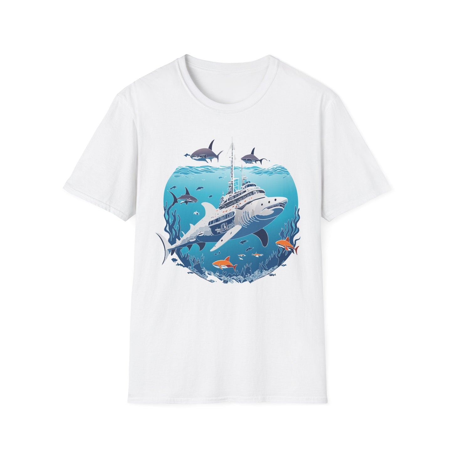 Ocean Tee Shirt Unisex Softstyle 64000 Ring Spun Cotton Art Design Tee For Everyday Comfort