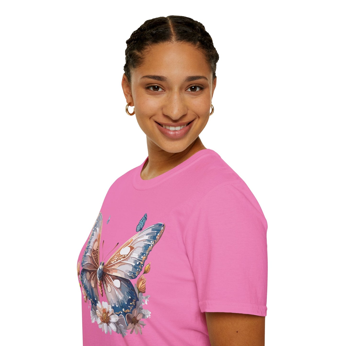 Butterfly Shirt Unisex Monarch Design Gildan 64000 Ring Spun Cotton Softstyle Tee For Comfort