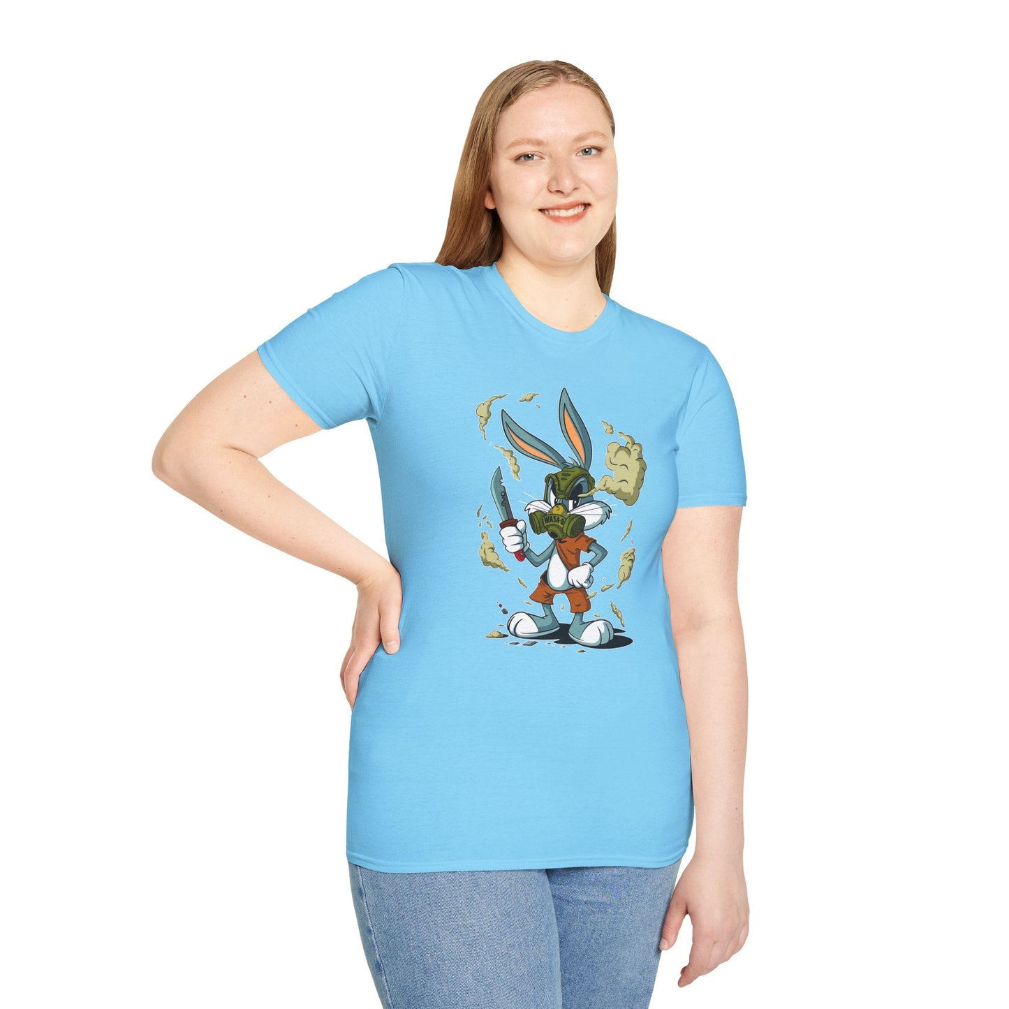 Bugs Bunny T Shirt Unisex Cartoon Graphic Tee Softstyle Gildan 64000 Short Sleeve