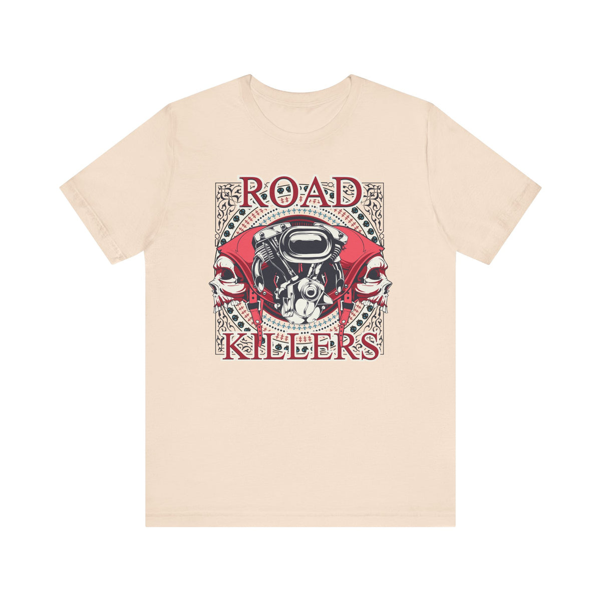 Dark Road Motorcycle Helmet Skull Tee Biker graphic Unisex Cotton t-shirt G-1