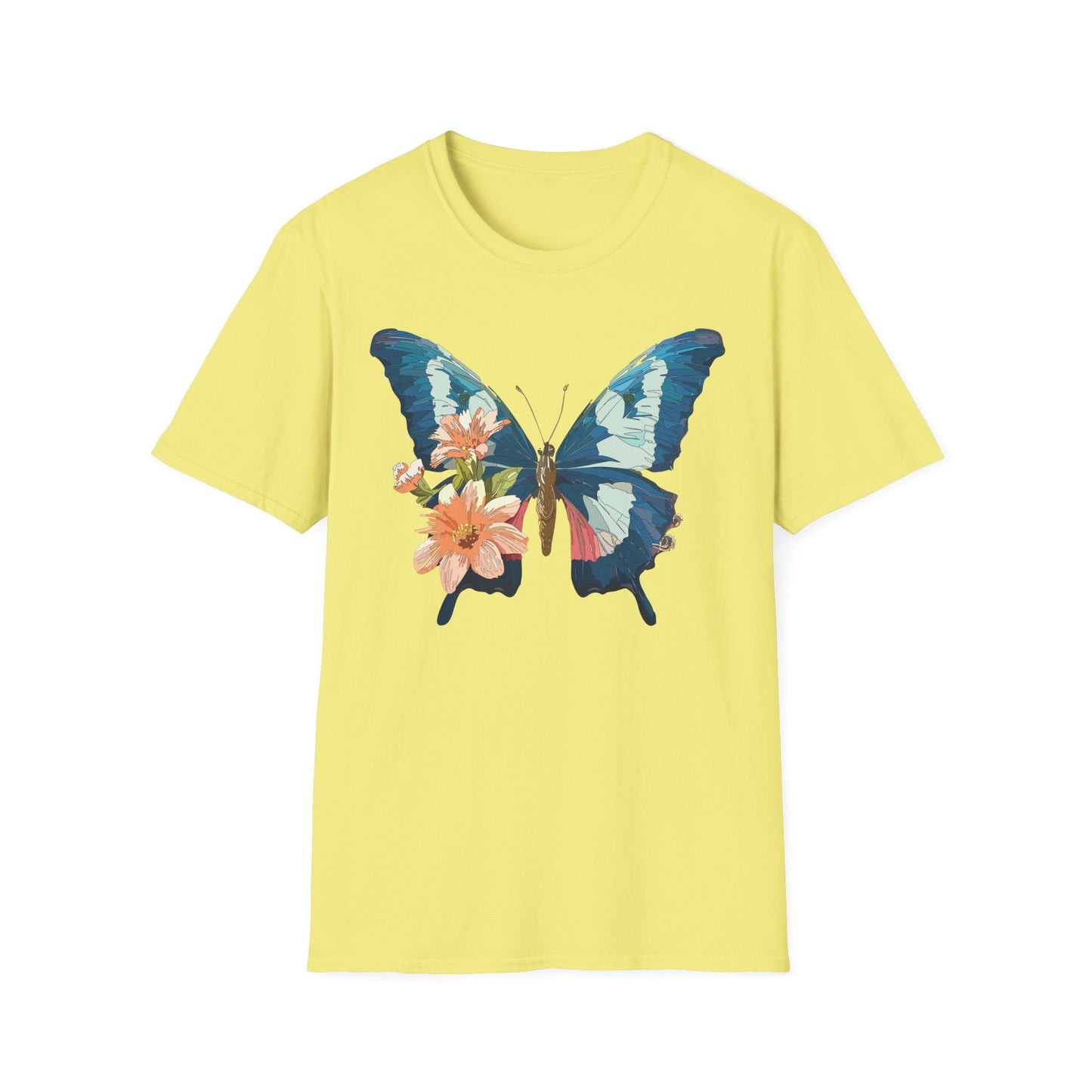 Butterfly Themed Unisex T Shirt Monarch Design Softstyle 64000 100 Cotton Tee For Everyday Comfort