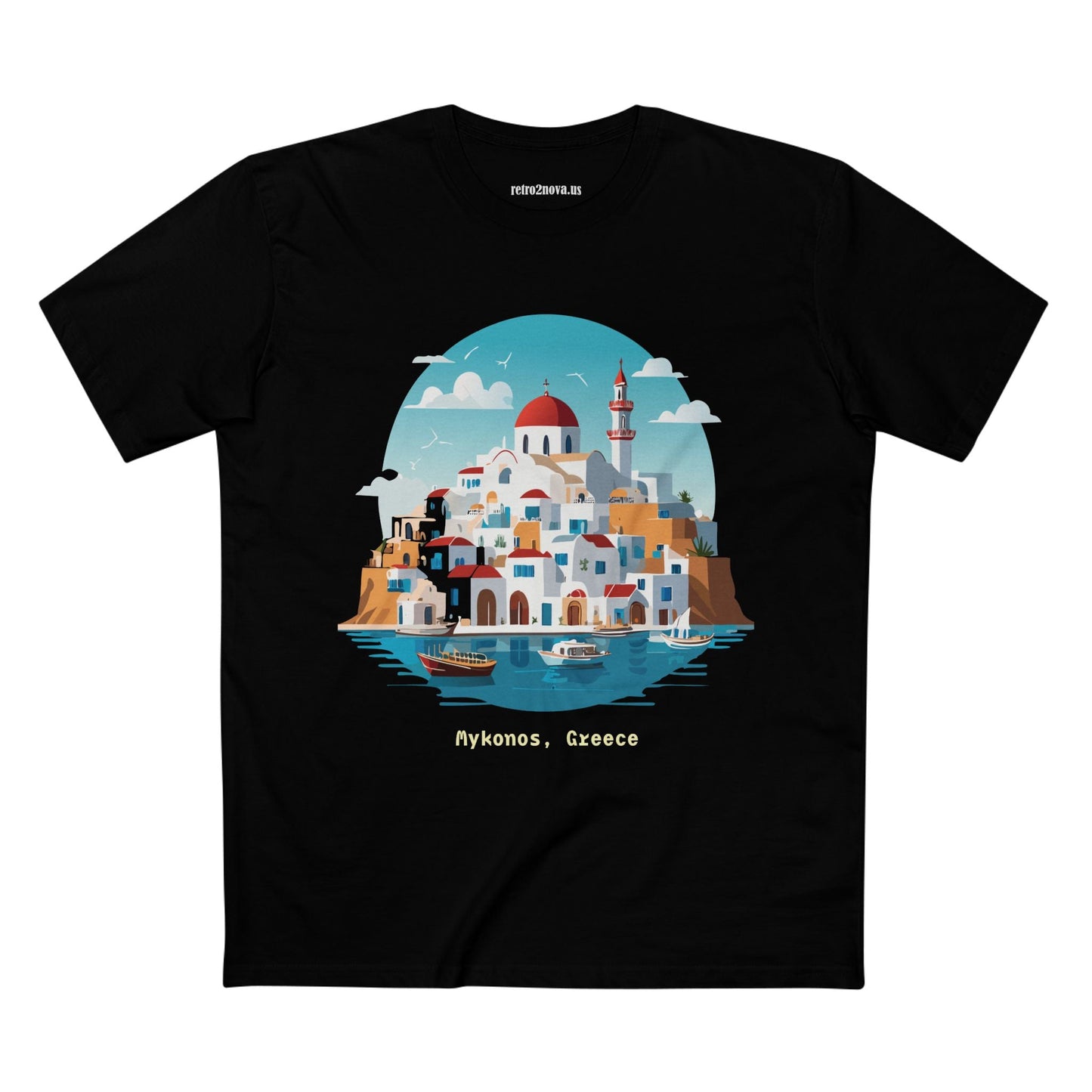 Greece Travel Shirt Unisex Premium Cotton Tee With Original Art Design Retro2Nova TT41