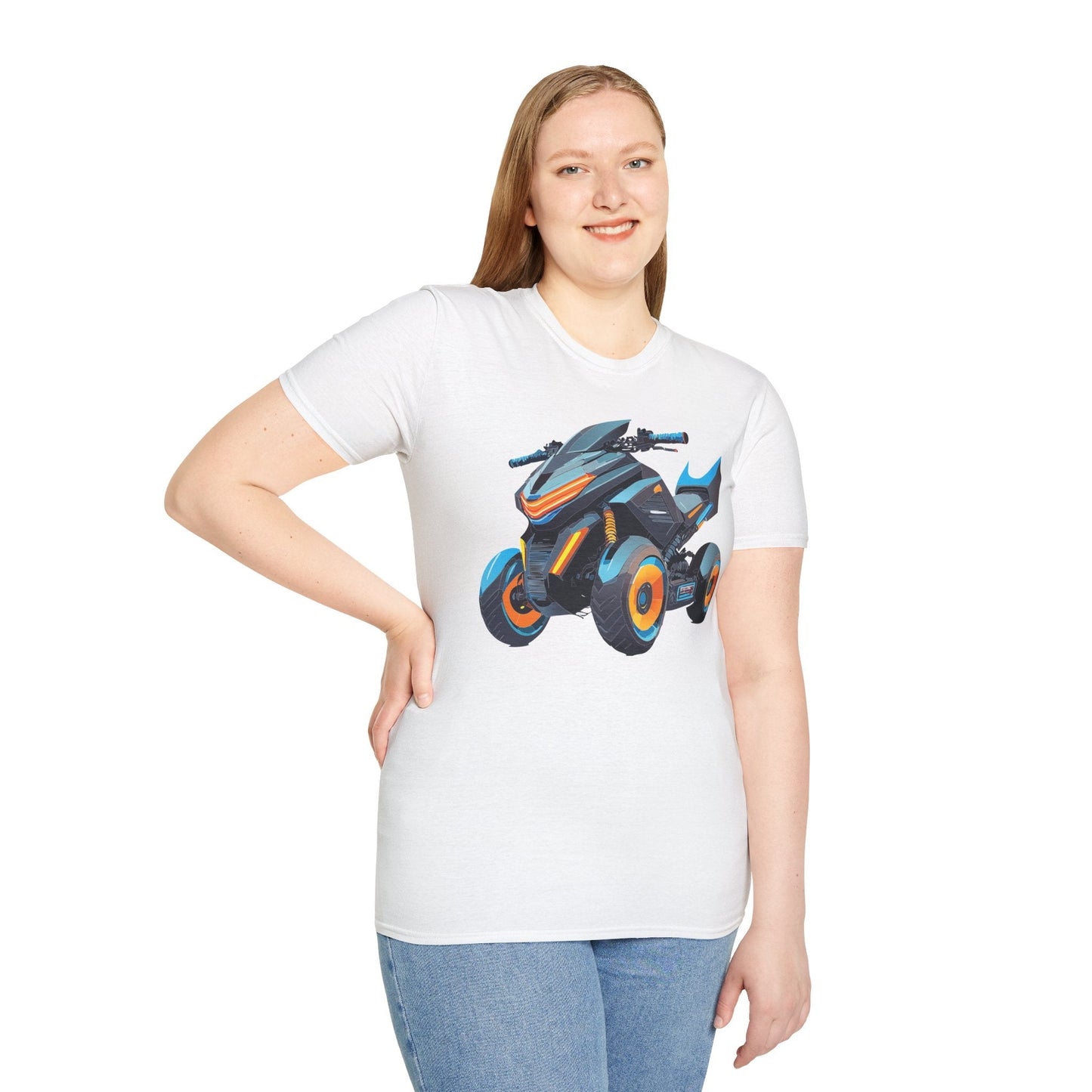 Unisex Motorcycle Art Design T Shirt Softstyle 64000 MTB Graphic Tee For Riders