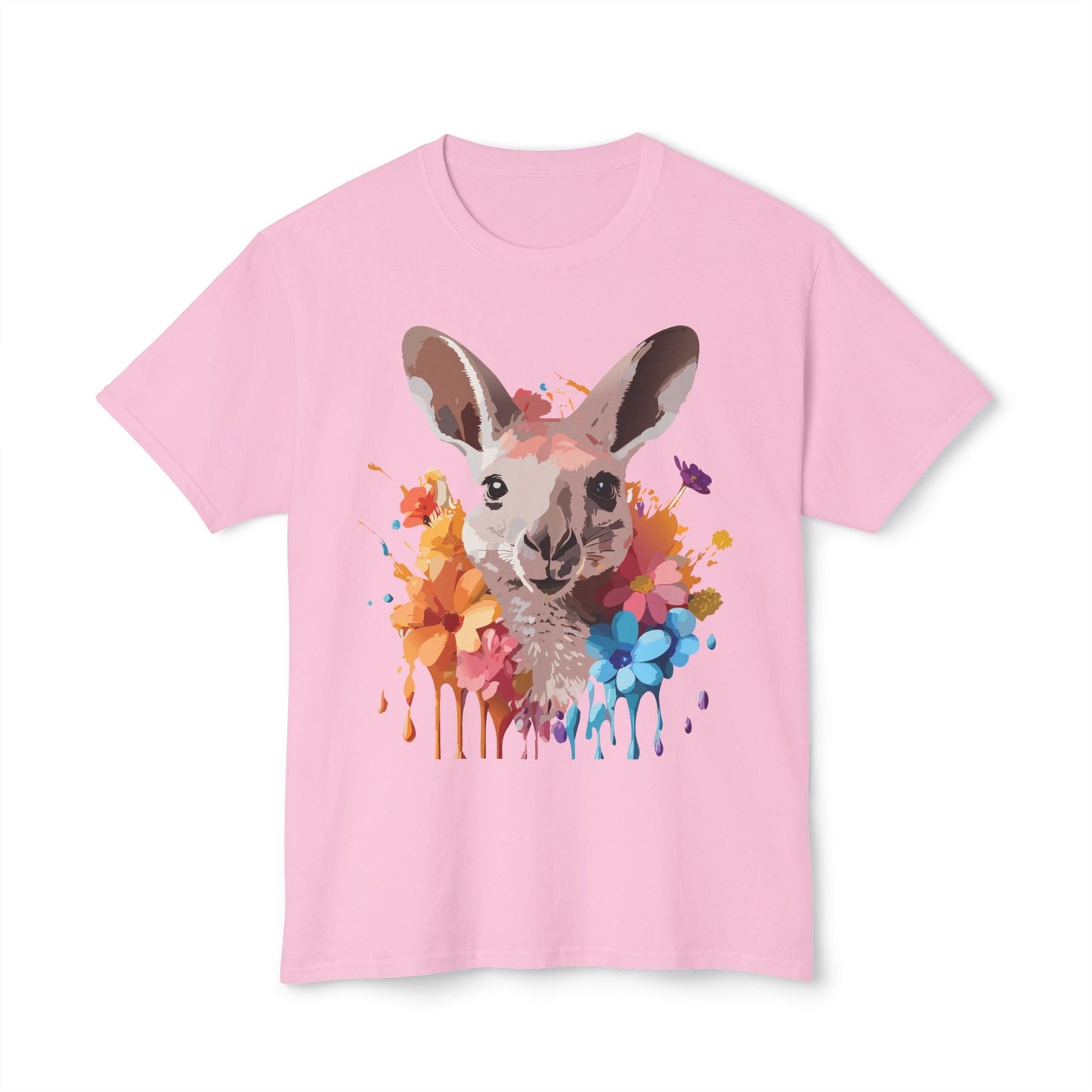 Unisex Kangaroo T Shirt HD Cotton Full Color Art Print Tee Made In USA 100 Percent Pre Shrunk