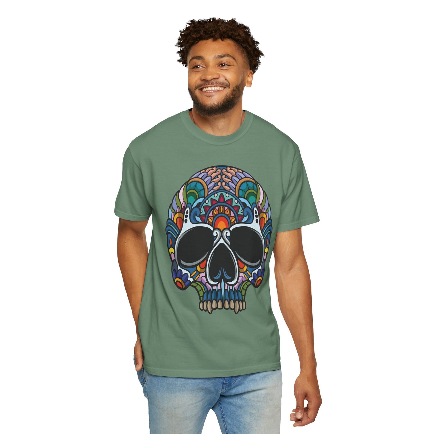 Unisex Cotton Tee Shirt with Skull